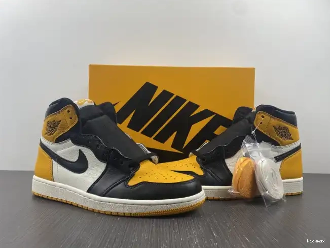 Rep MAX Yellow OG Jordan 1 555088-711 Toe High Air 0615